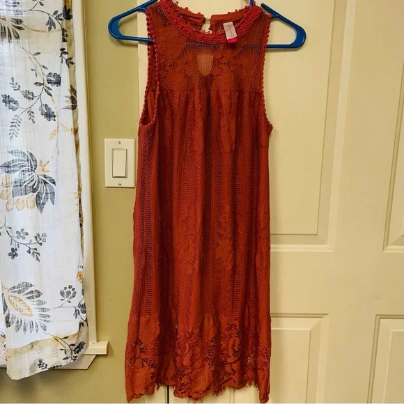 No Boundaries | Dresses | Rust Sleeveless Lace Dress | Poshmark